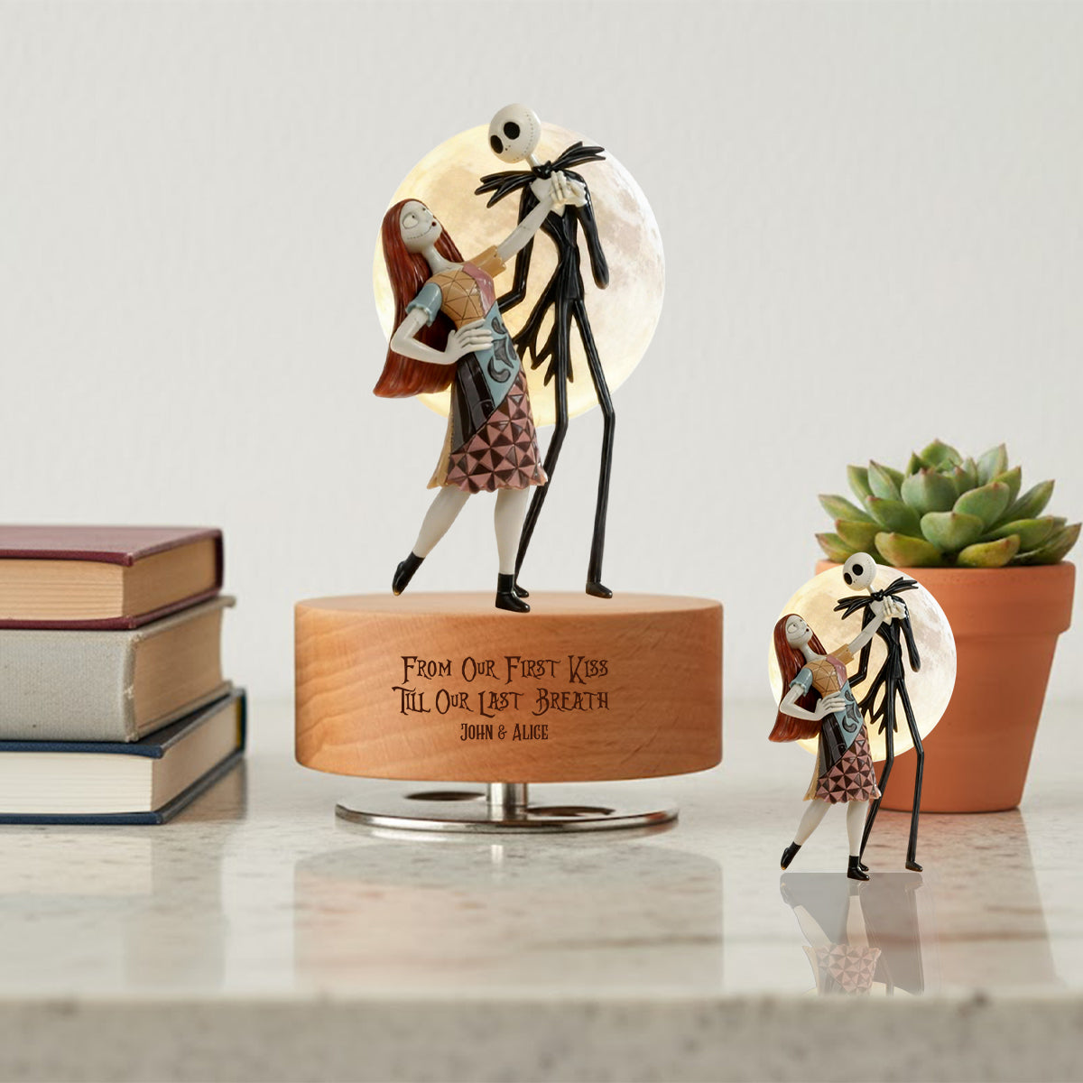 From Our First Kiss Till Our Last Breath - Personalized Nightmare Rotating Music Plaque