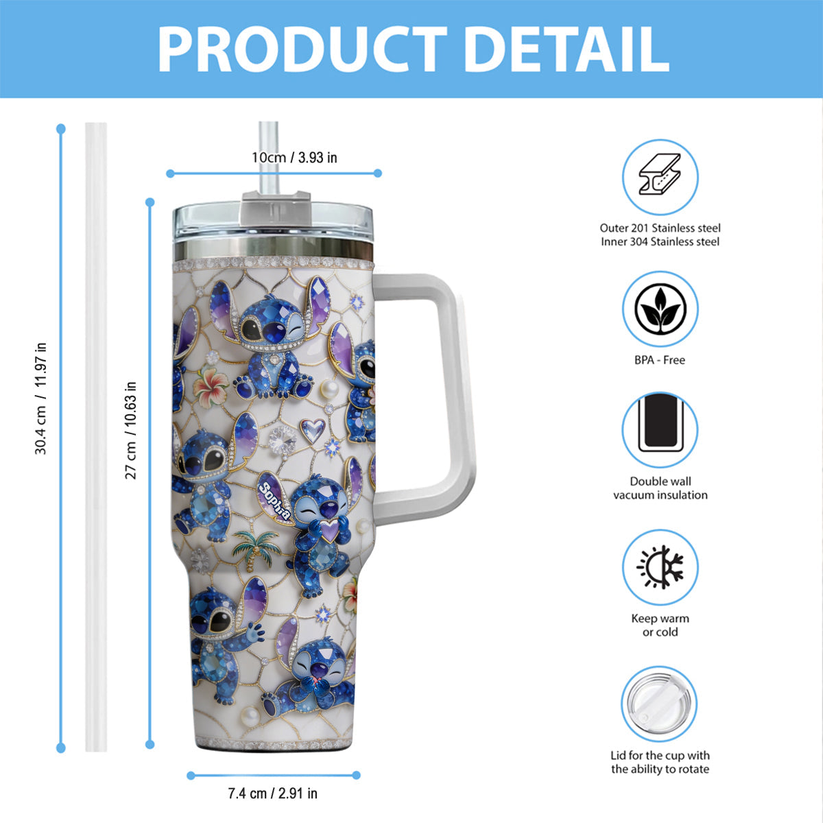 Ohana Means Family - Personalized Ohana Tumbler With Handle