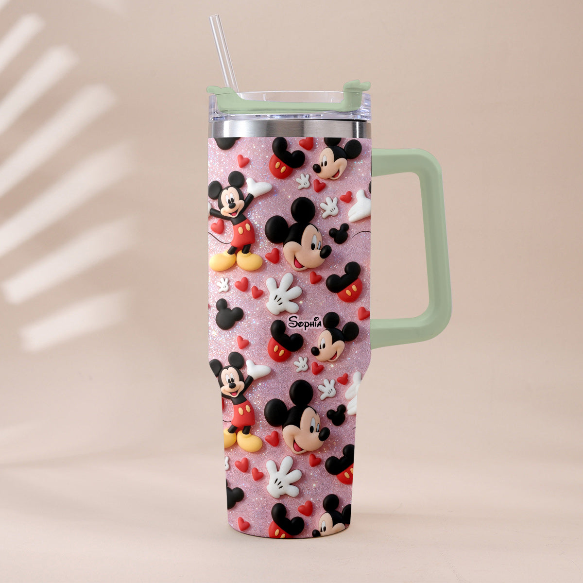 Cartoon Magical Mouse - Personalized Mouse Tumbler With Plush Charm
