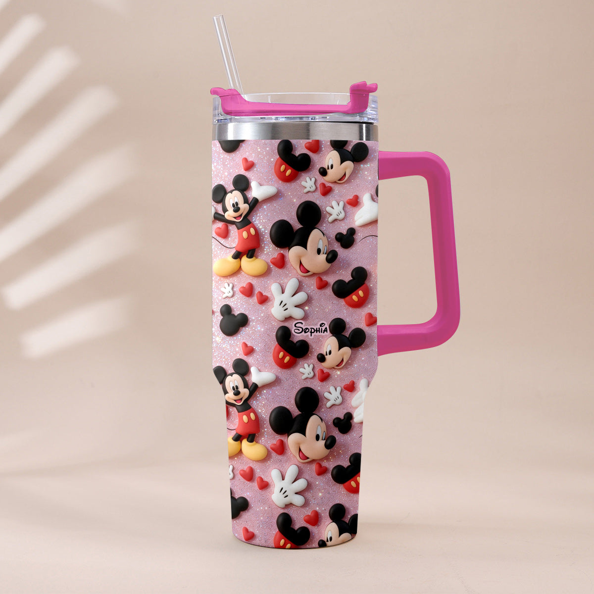 Cartoon Magical Mouse - Personalized Mouse Tumbler With Plush Charm