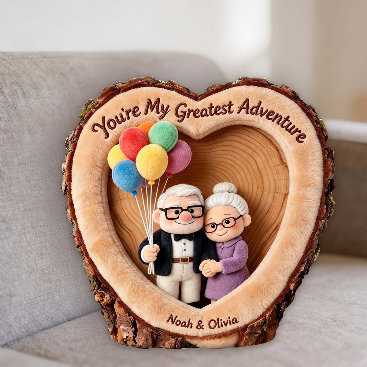You're My Greatest Adventure - Personalized Up Movie Couple Premium Faux Fur Pillow