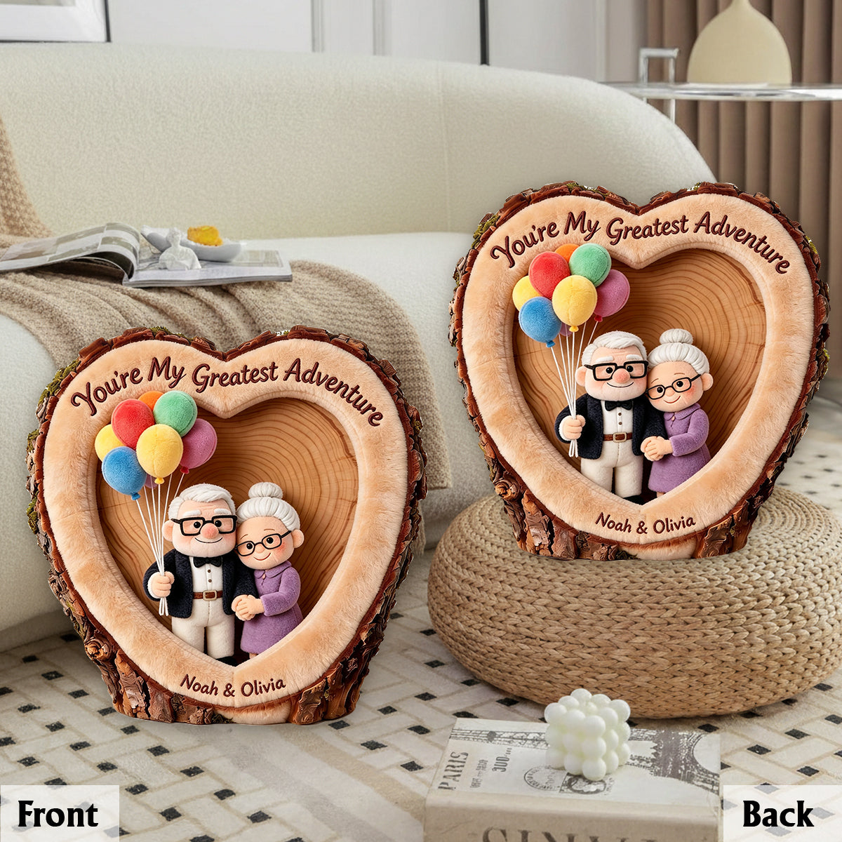 You're My Greatest Adventure - Personalized Up Movie Couple Premium Faux Fur Pillow