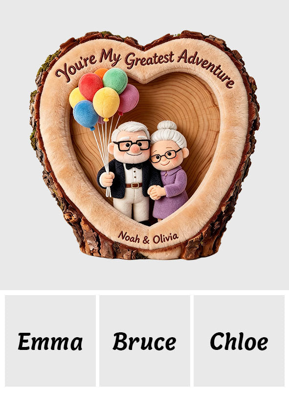 You're My Greatest Adventure - Personalized Up Movie Couple Premium Faux Fur Pillow
