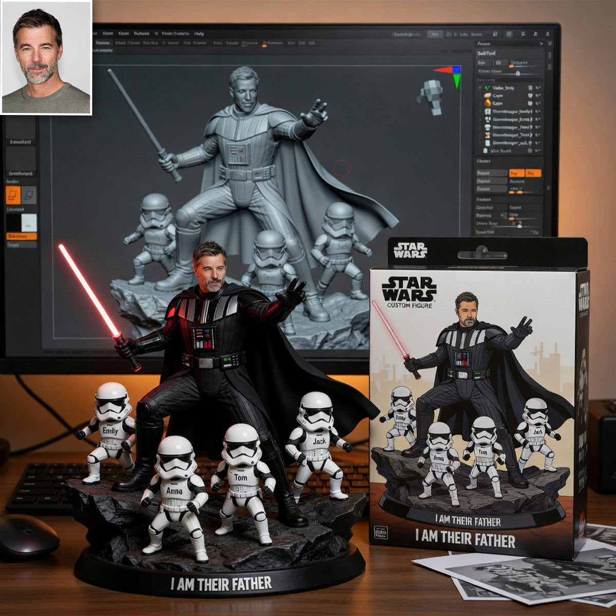 I Am Their Father - Personalized The Force Premium 3D Figurine