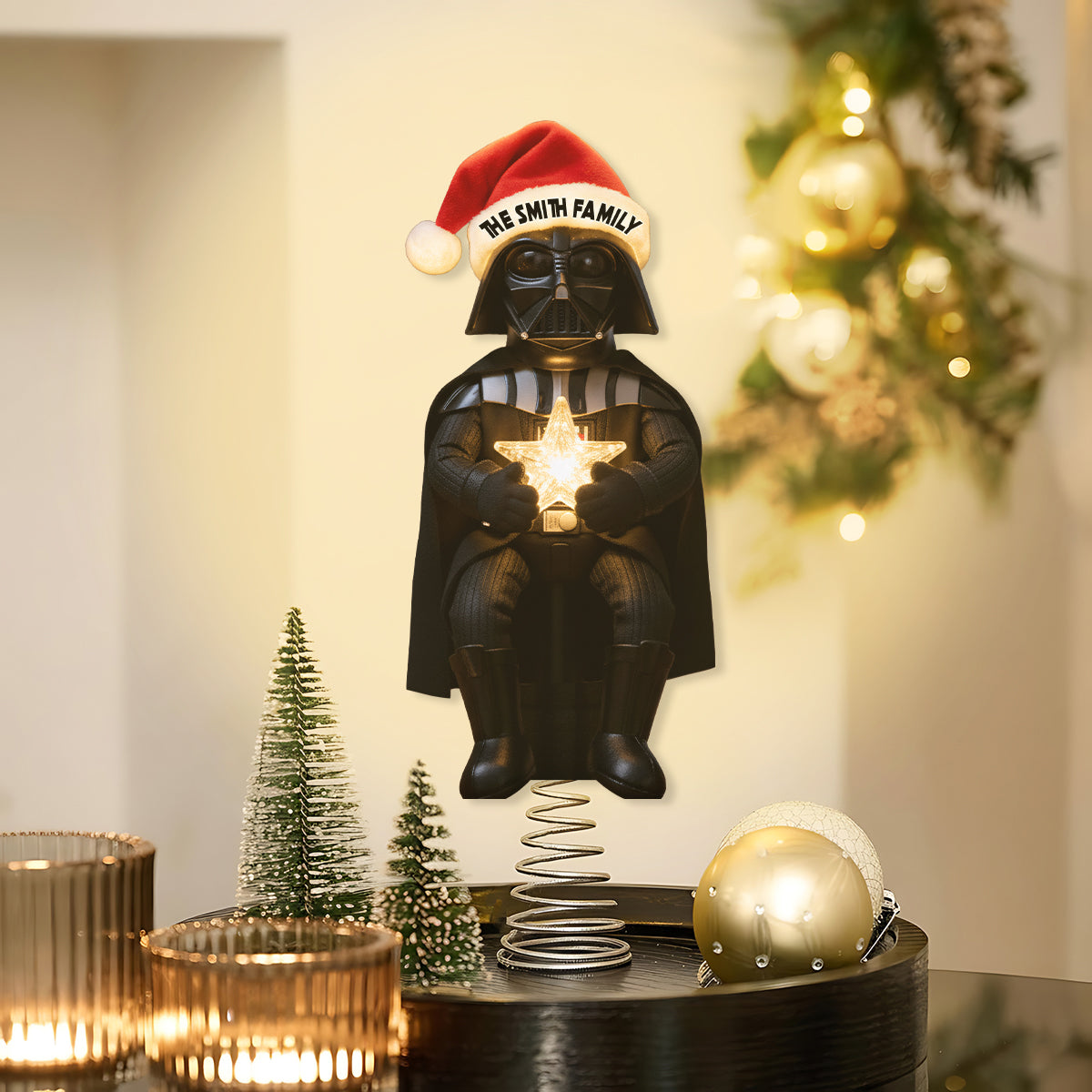 Merry Christmas - Personalized The Force LED Light Tree Topper