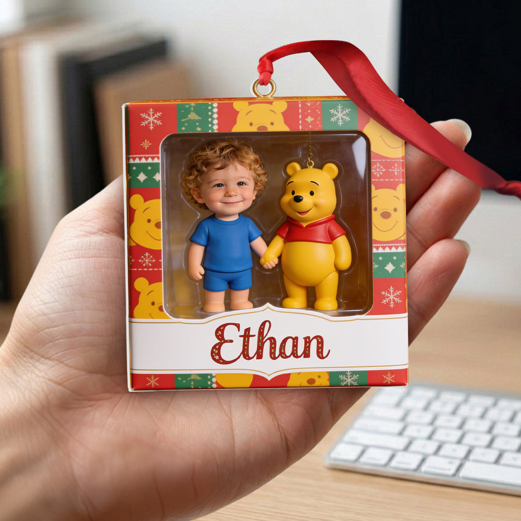 Cute Friends Any Character - Personalized Yellow Bear Premium 3D Ornament