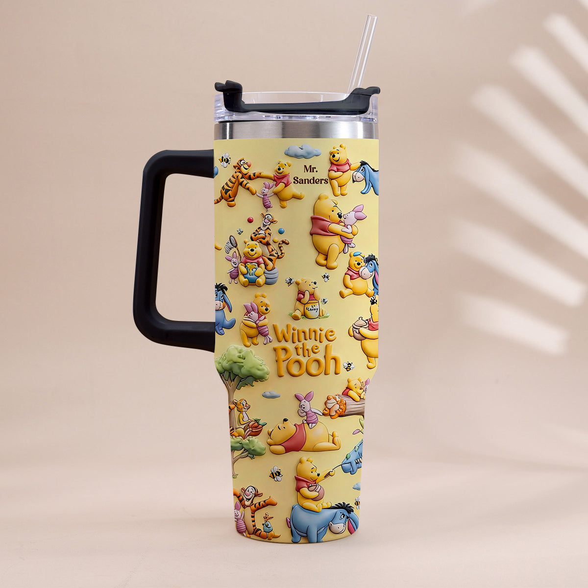 Honey Bear - Personalized Yellow Bear Tumbler With Handle