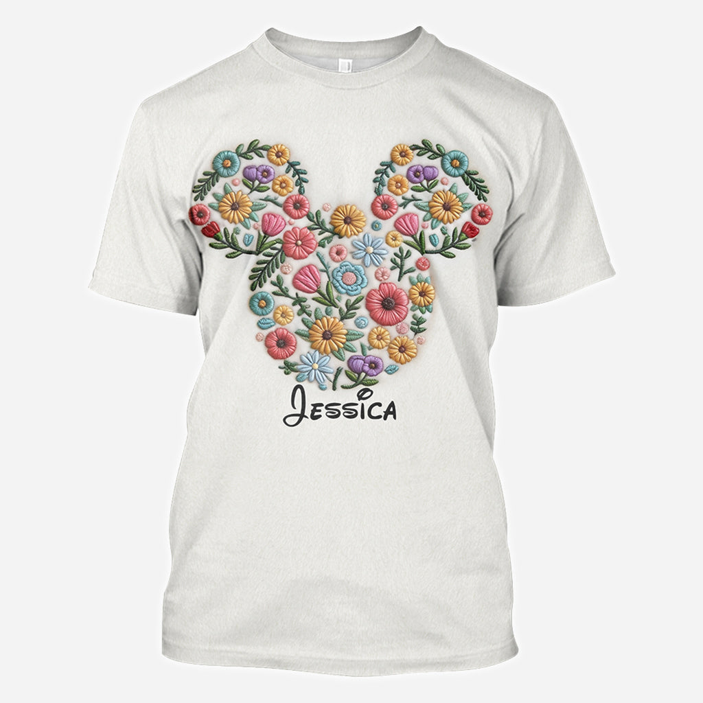 Floral Mouse Ears - Personalized Mouse All Over Shirt