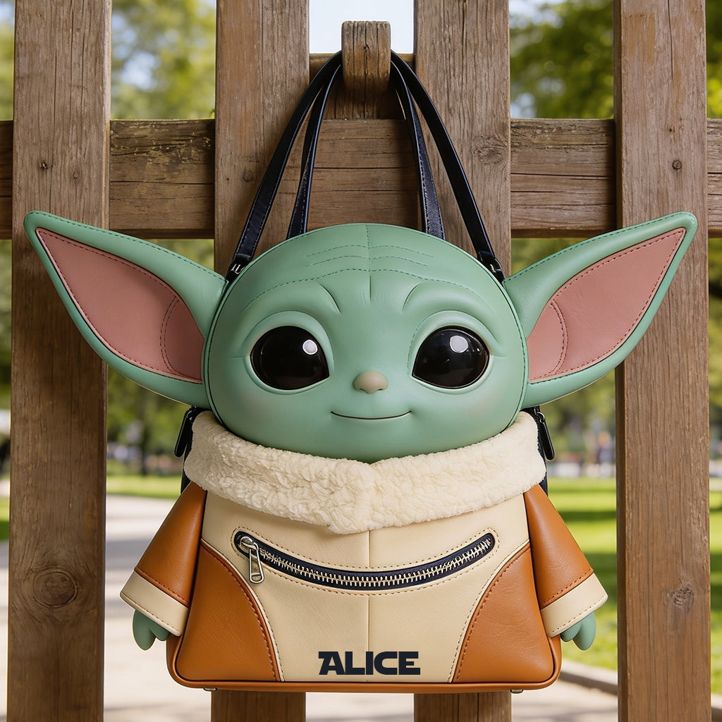 Cute Green Ailen - Personalized The Force Custom Shape Tote Bag