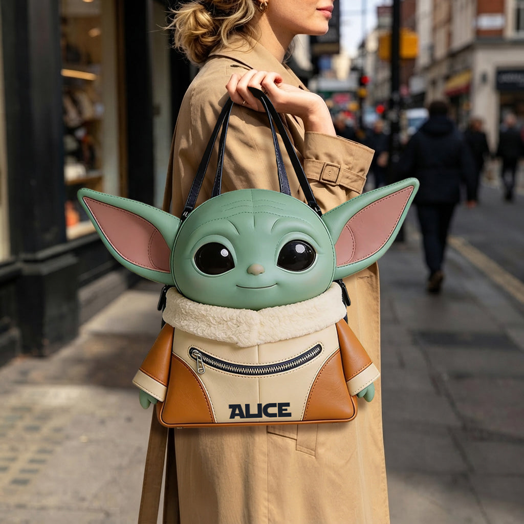 Cute Green Ailen - Personalized The Force Custom Shape Tote Bag