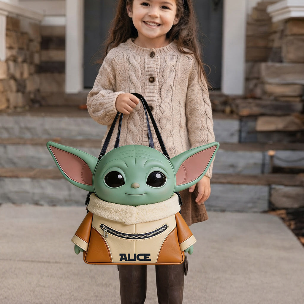 Cute Green Ailen - Personalized The Force Custom Shape Tote Bag