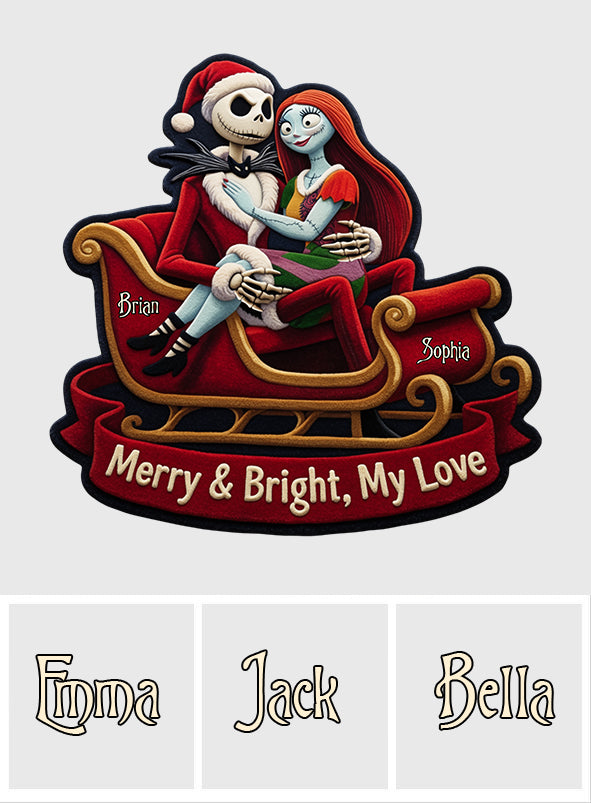 Merry And Bright, My Love - Personalized Nightmare Non-Slip Tufted Rug