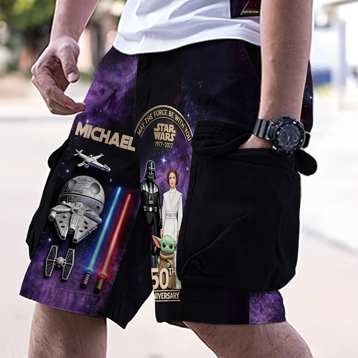 May The Force Be With You - Personalized The Force Cargo Shorts With Belt