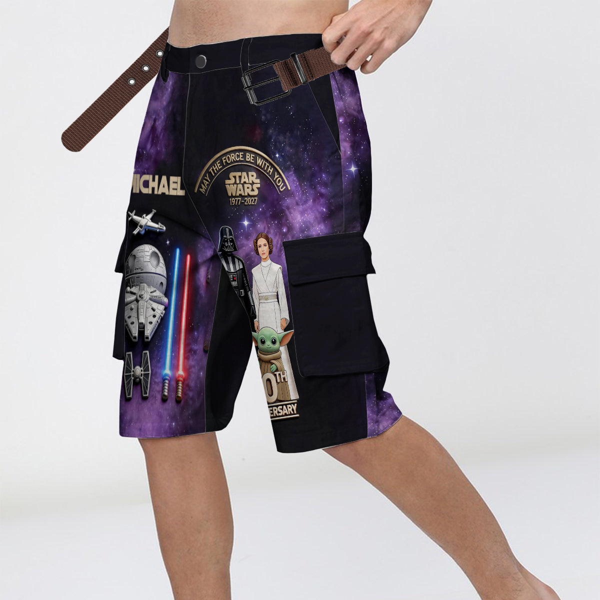 May The Force Be With You - Personalized The Force Cargo Shorts With Belt