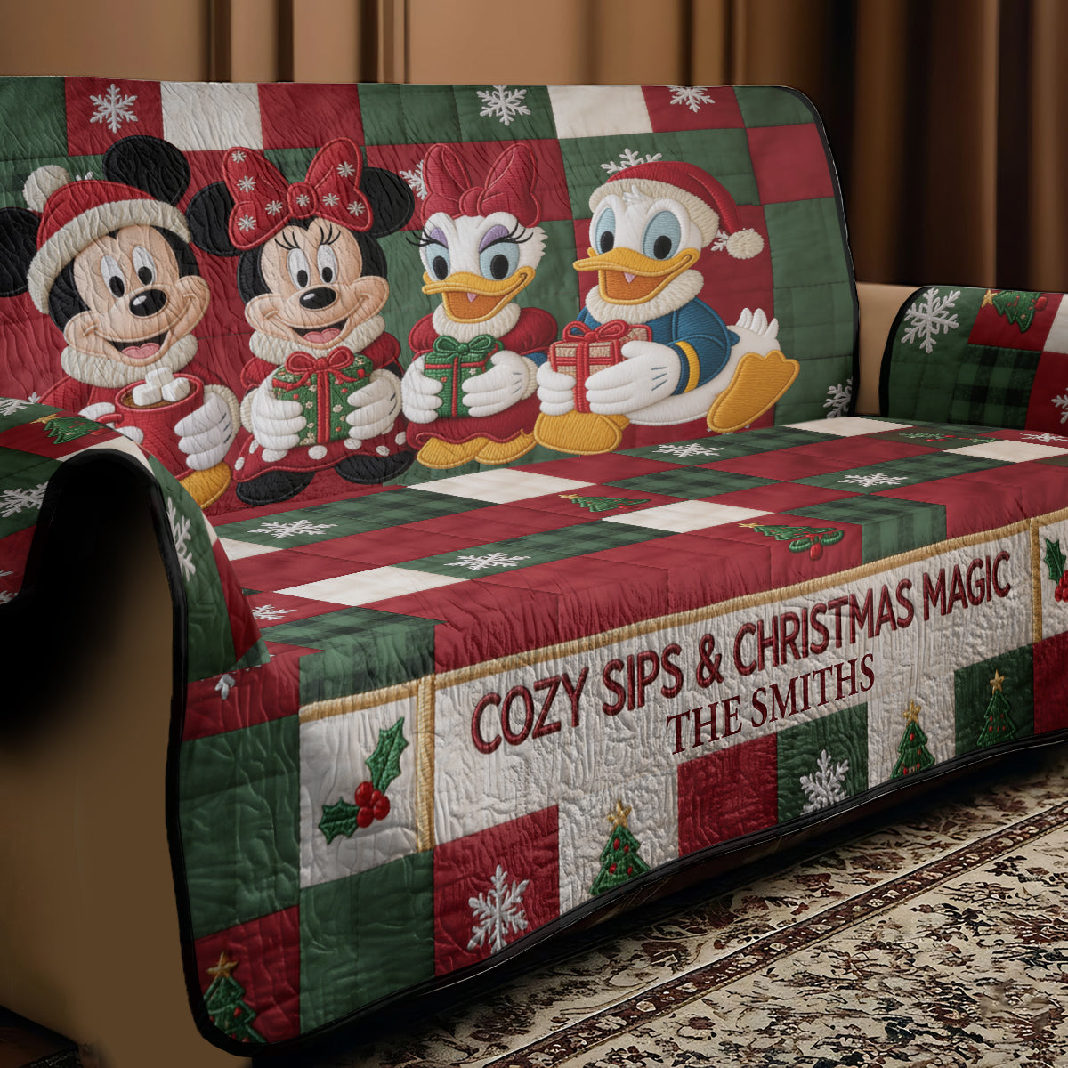 Magical Christmas - Personalized Mouse Quilted Sofa/Couch Cover