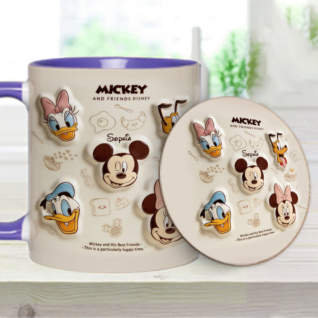 Friends Happy Time - Personalized Mouse Accent Mug & Coaster