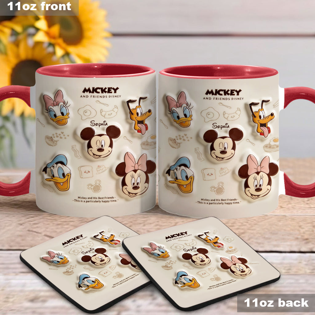 Friends Happy Time - Personalized Mouse Accent Mug & Coaster