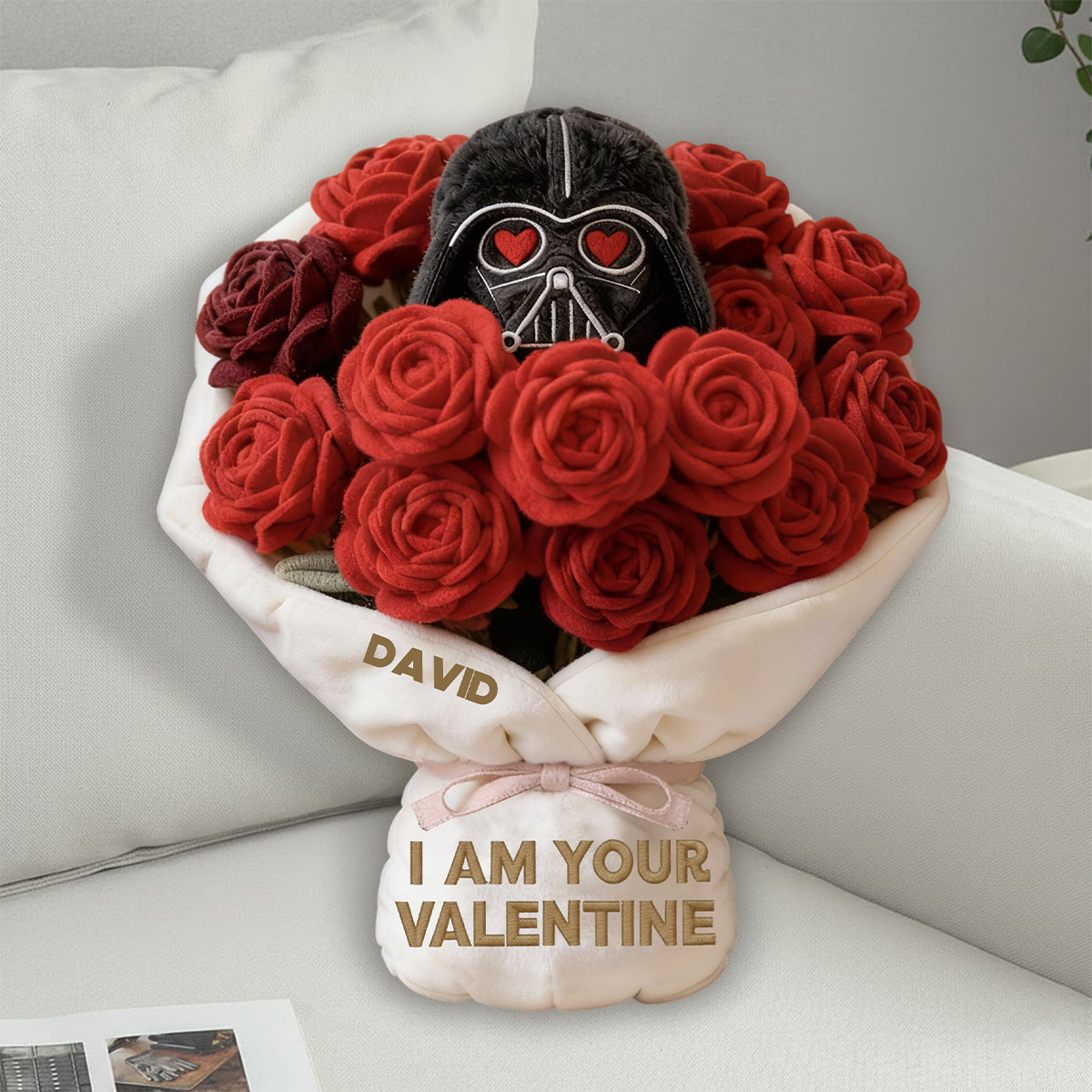 You're My Valentine - Personalized The Force Faux Fur Shaped Pillow