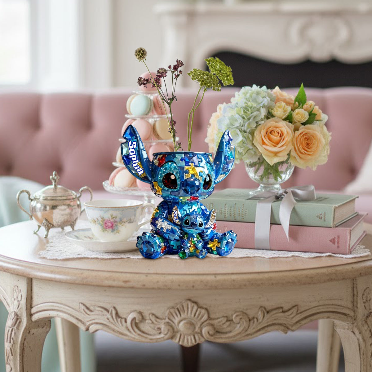 Alien Puzzle Piece - Personalized Autism Awareness Custom Shape Acrylic Flower Vase
