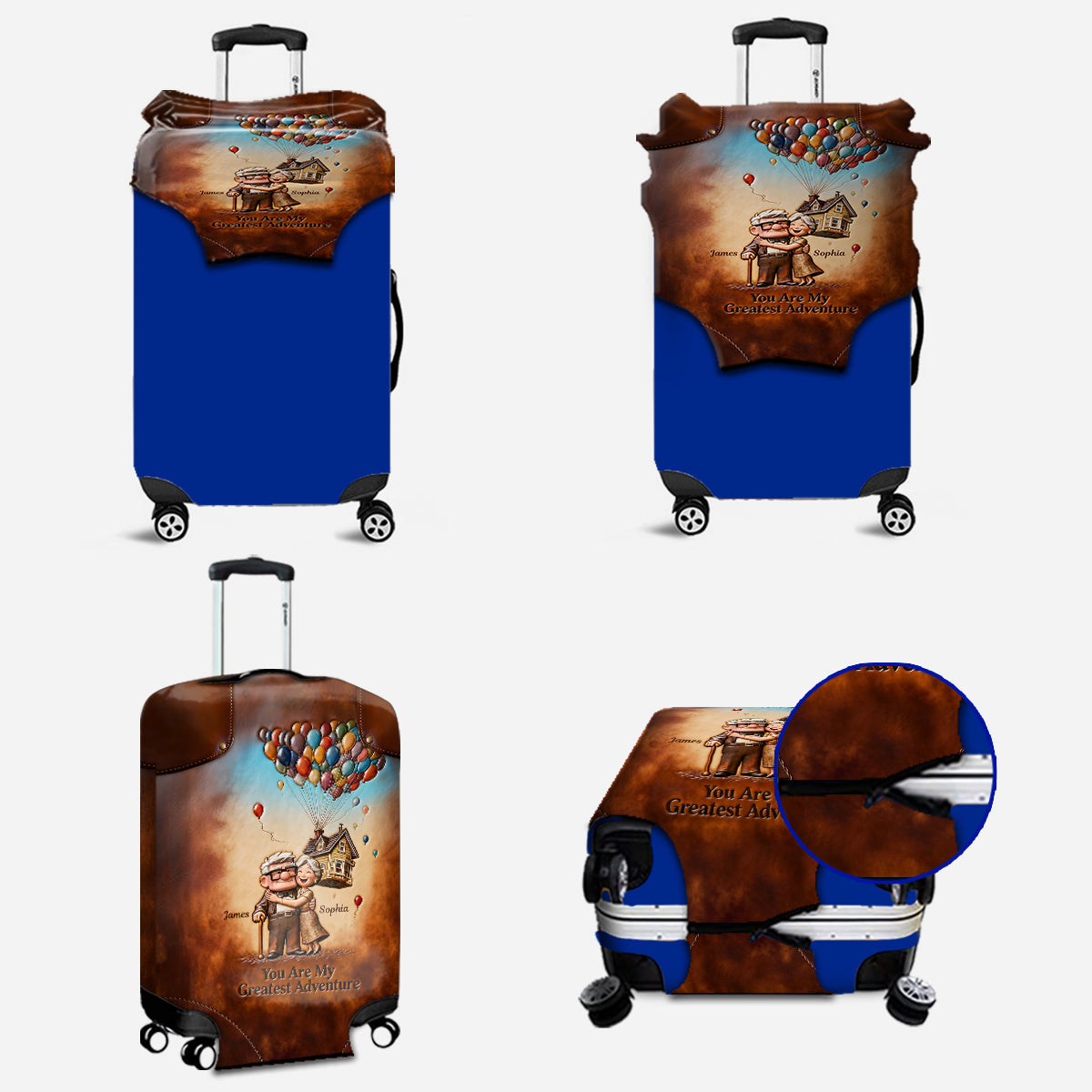 You Are My Greatest Adventure - Personalized Up Movie Couple Luggage Cover