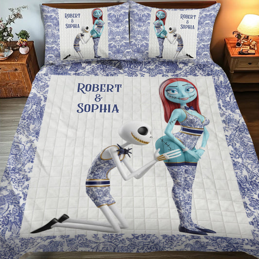 Playful Couple Funny Gift Toyle De Jouy Style - Personalized Nightmare Quilt Set