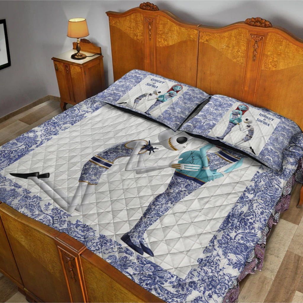 Playful Couple Funny Gift Toyle De Jouy Style - Personalized Nightmare Quilt Set