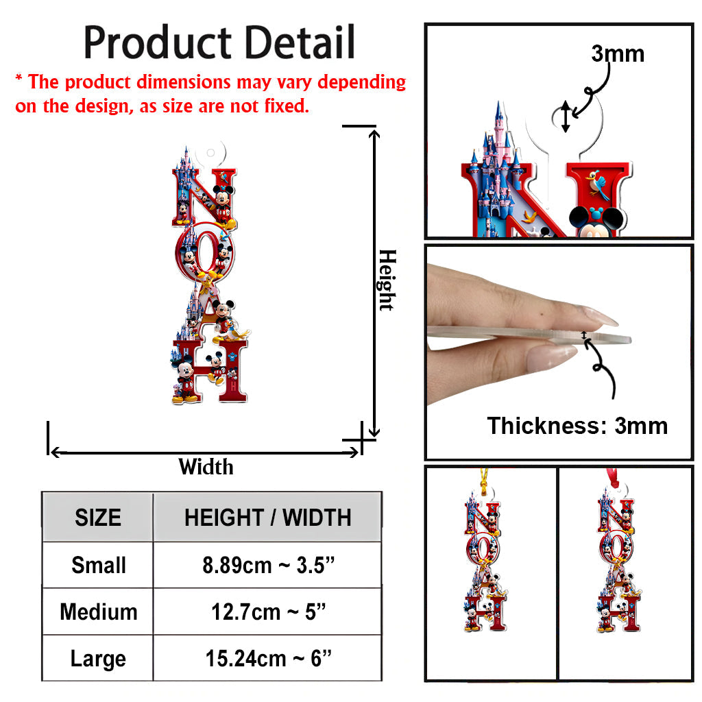 Perfect Magical Name Letter - Personalized Mouse Transparent Ornament