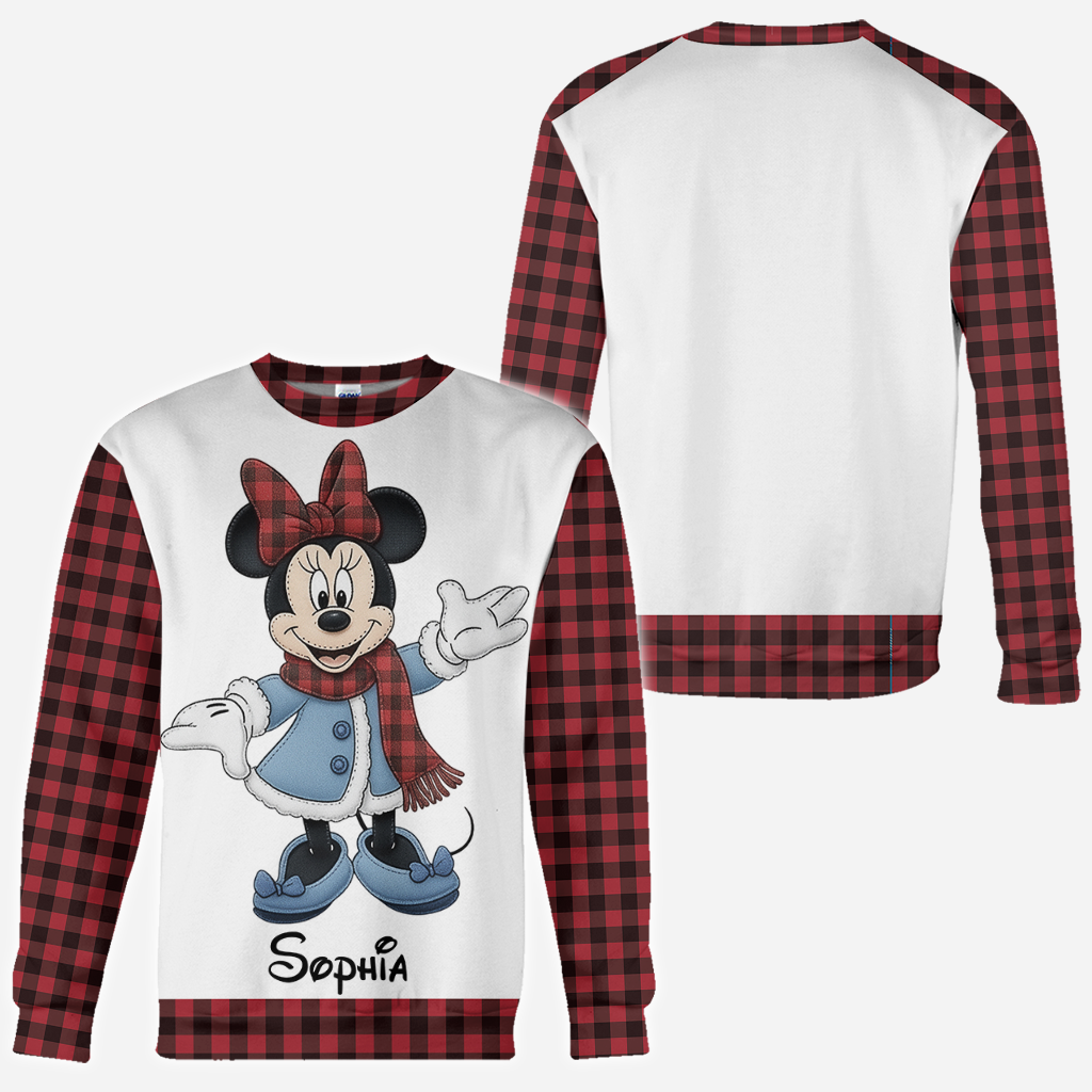 Magical Tartan Winter - Personalized Mouse All Over Shirt