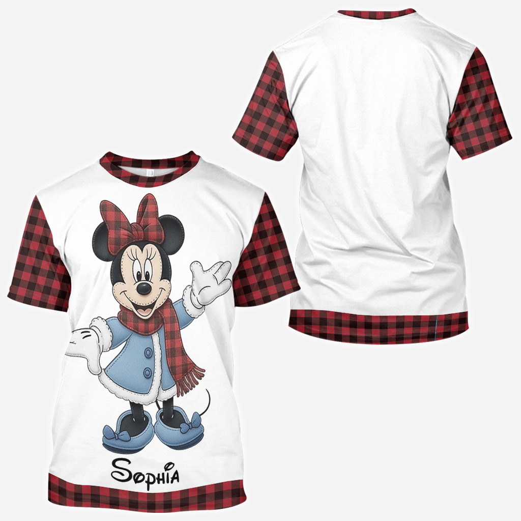 Magical Tartan Winter - Personalized Mouse All Over Shirt