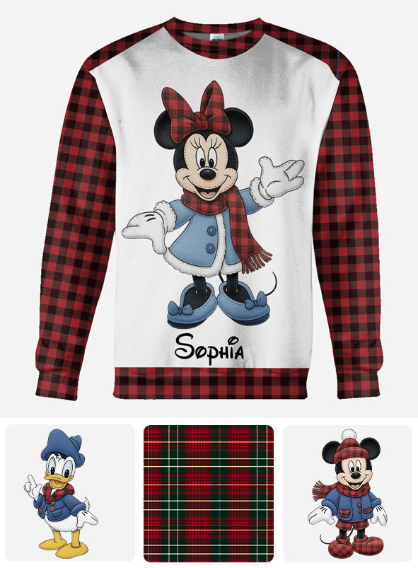 Magical Tartan Winter - Personalized Mouse All Over Shirt