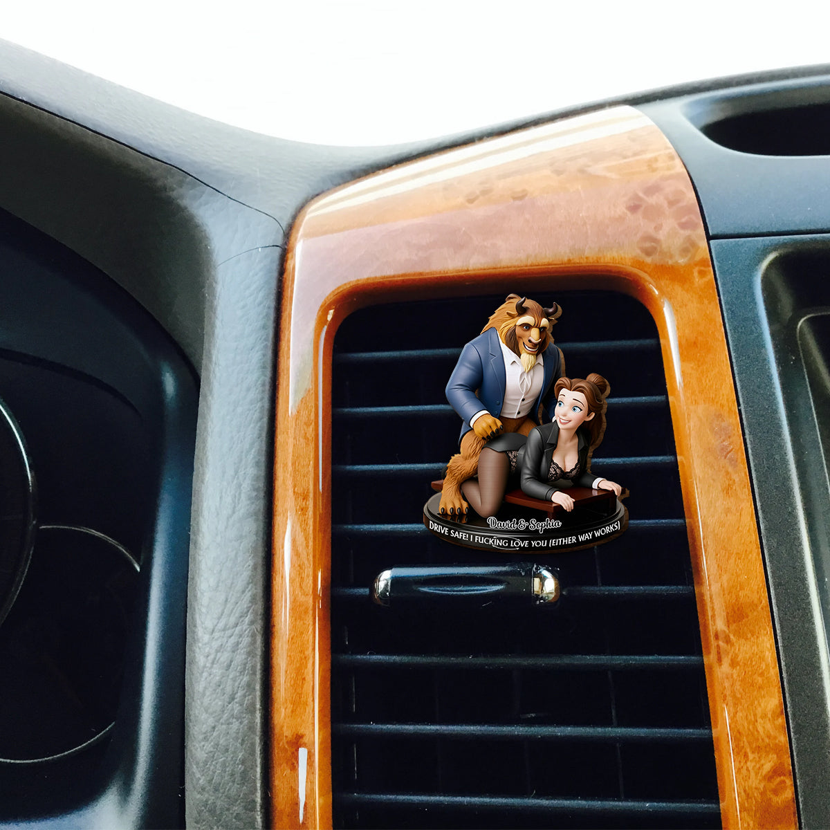 Drive Safe My Love - Personalized Couple Shaped Car Visor Clip