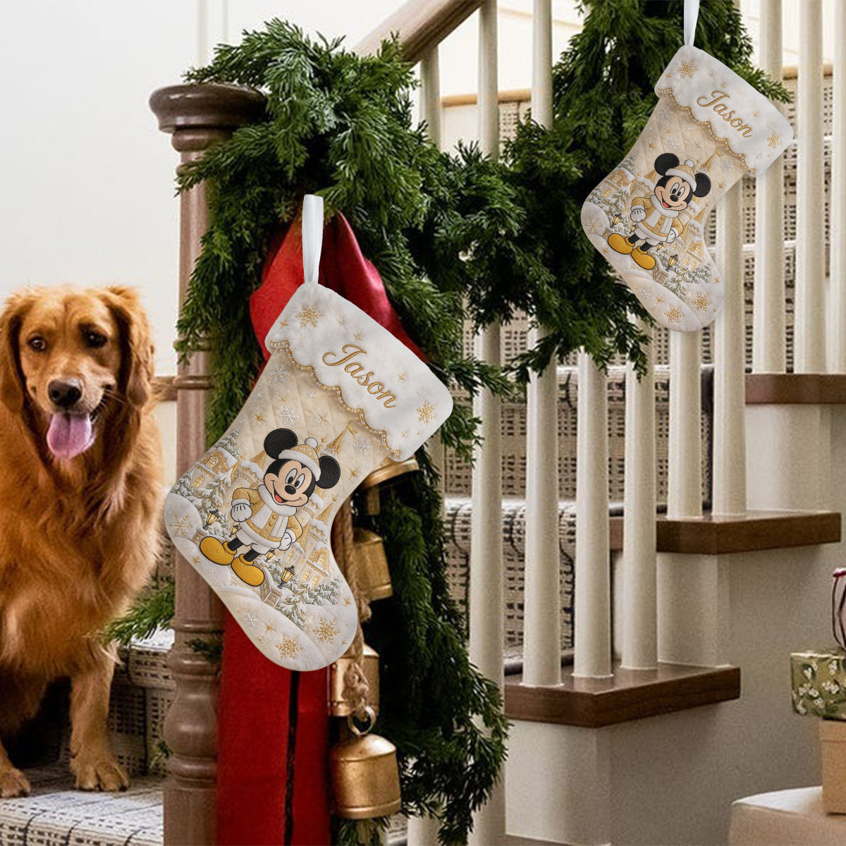 Magical Christmas - Personalized Mouse Shaped Christmas Stocking