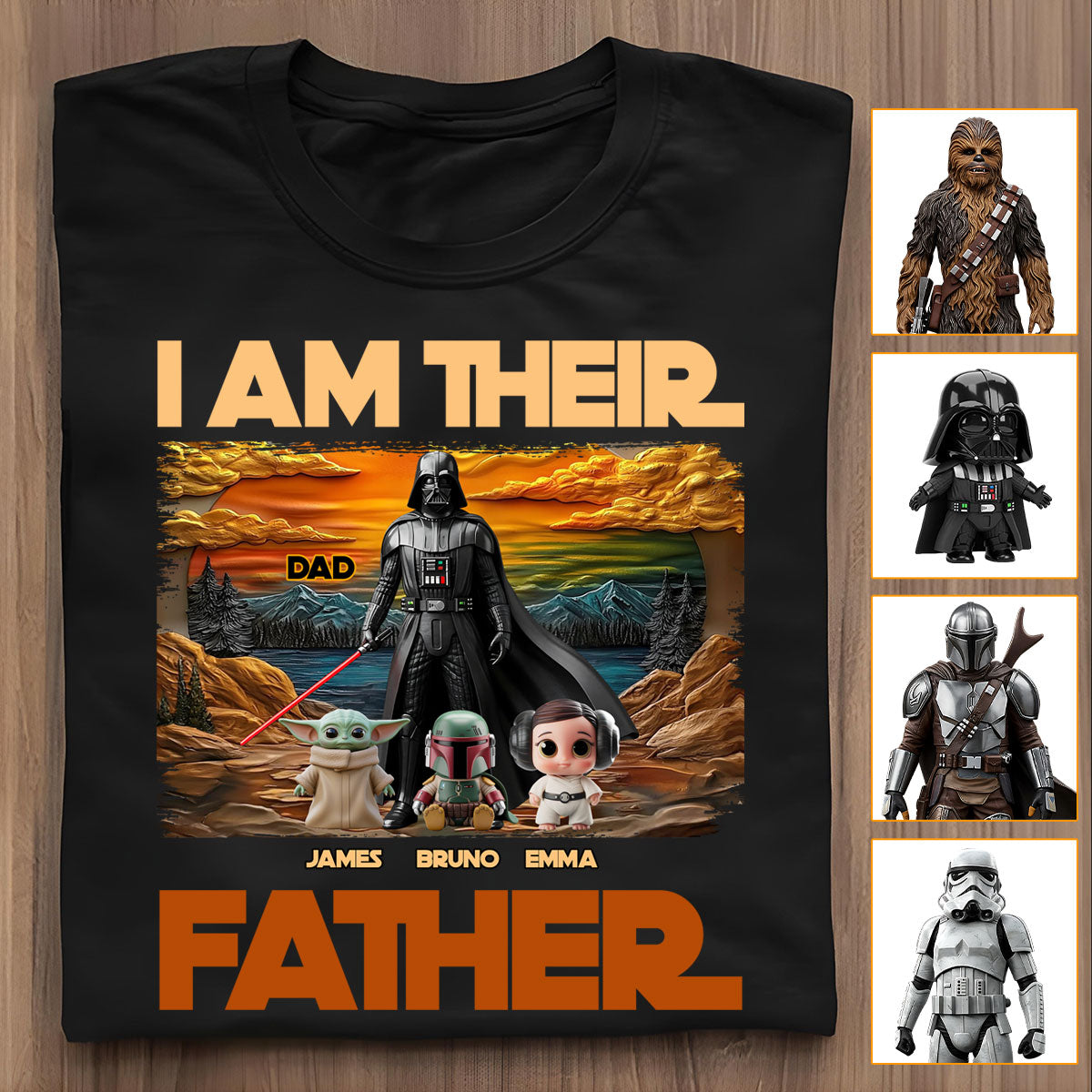 I Am Their Father - Personalized The Force All Over Shirt