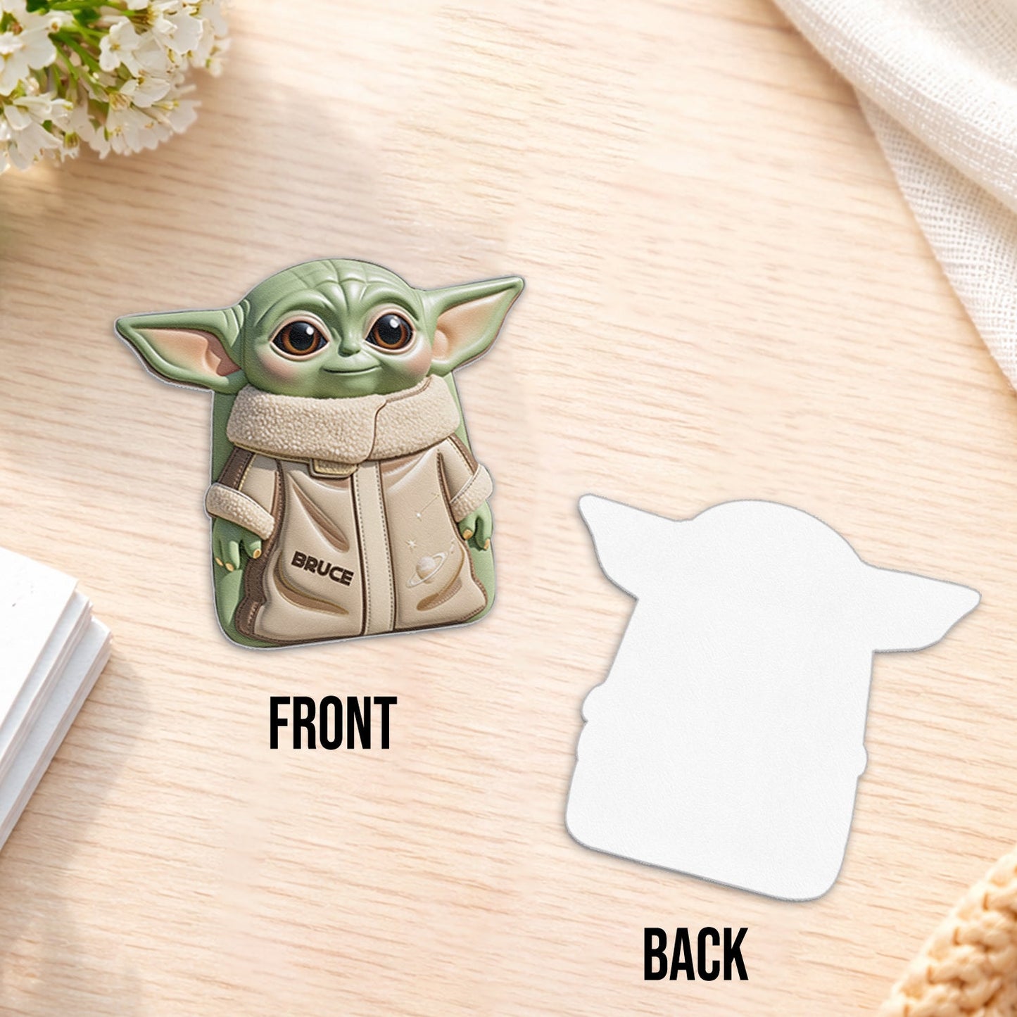 Cute Alien - Personalized The Force Changeable Leather Patch Backpack