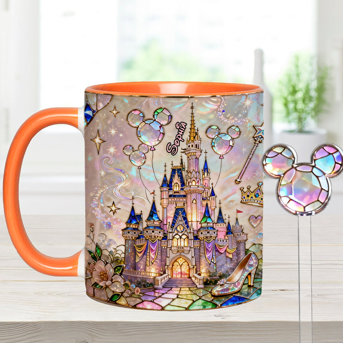 The Magical Castle - Personalized Mouse Set Accent Mug with Acrylic Stirrers