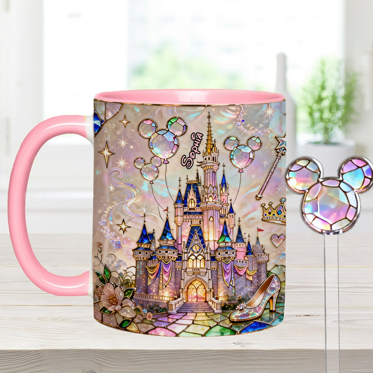 The Magical Castle - Personalized Mouse Set Accent Mug with Acrylic Stirrers