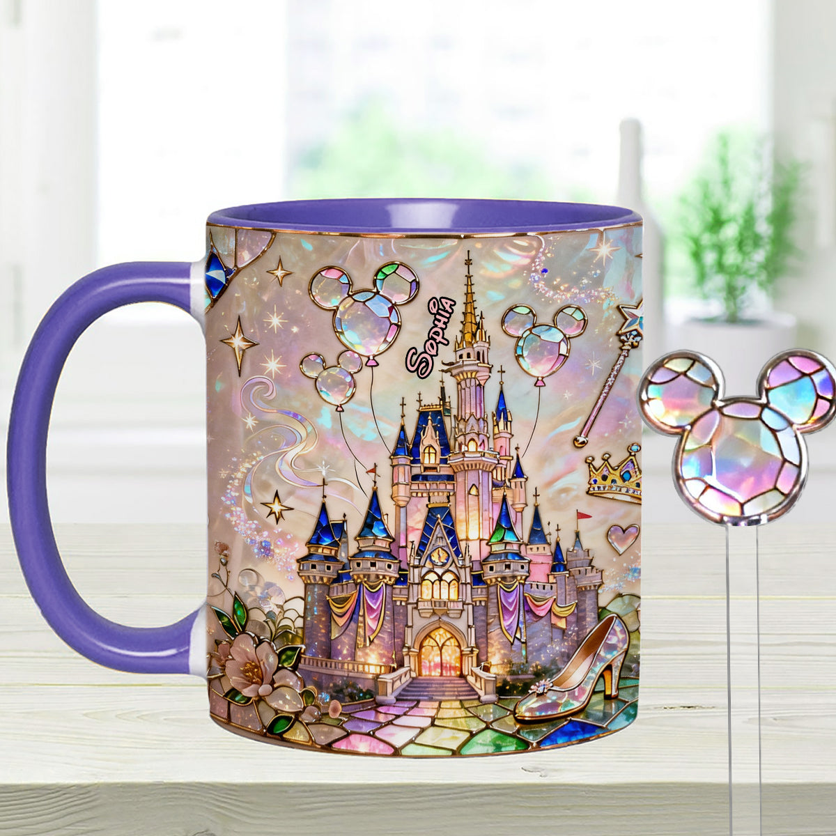 The Magical Castle - Personalized Mouse Set Accent Mug with Acrylic Stirrers