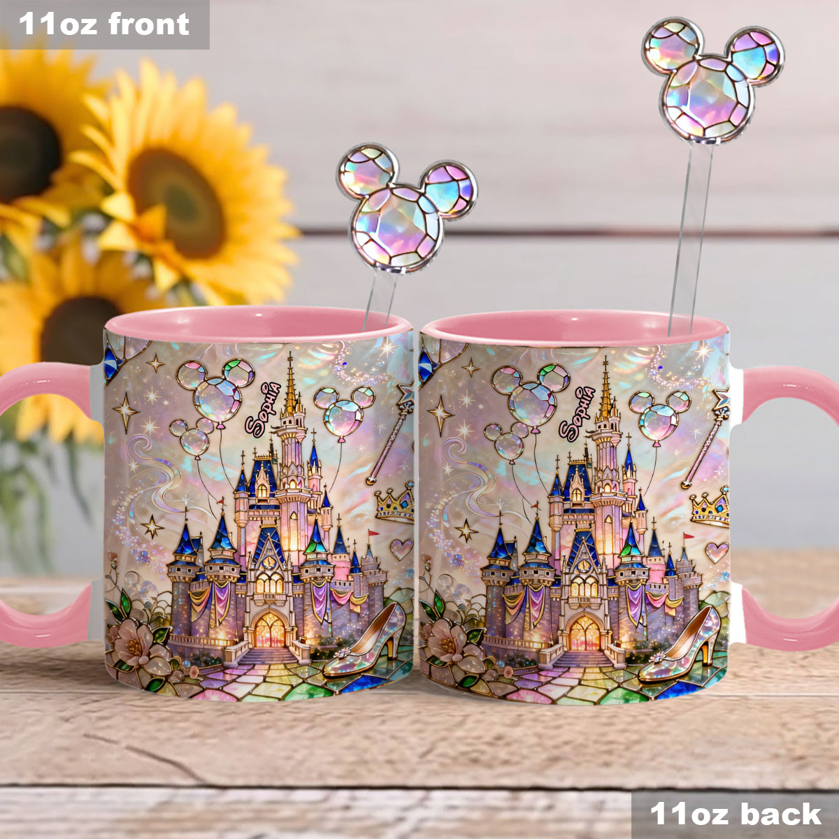 The Magical Castle - Personalized Mouse Set Accent Mug with Acrylic Stirrers