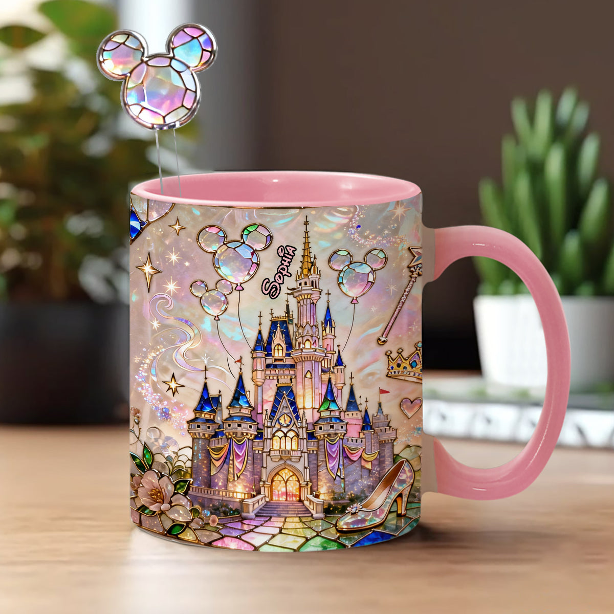 The Magical Castle - Personalized Mouse Set Accent Mug with Acrylic Stirrers