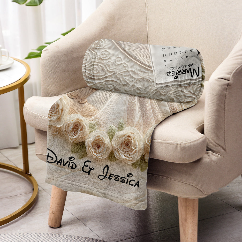 Happy Anniversary Mouse Couple - Personalized Mouse Blanket