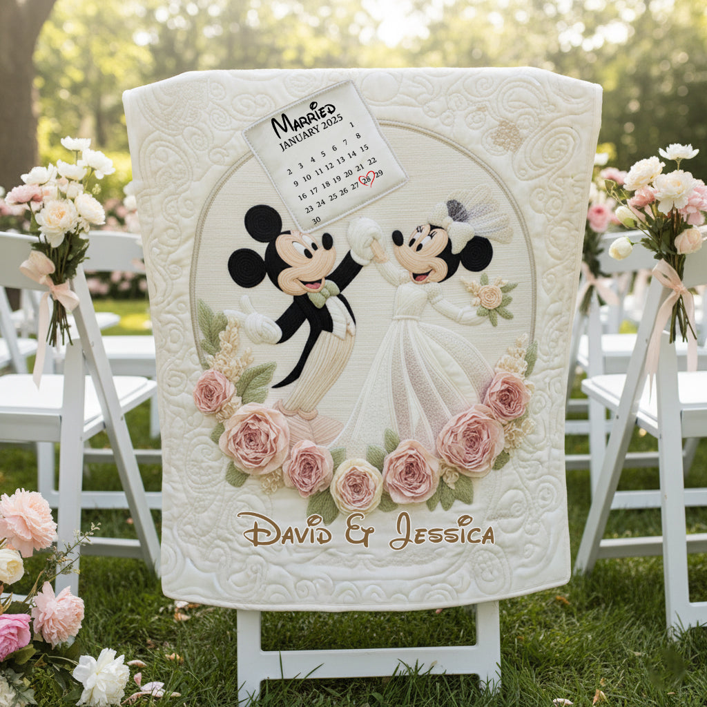 Magical Wedding Anniversary - Personalized Mouse Chair Cover Set