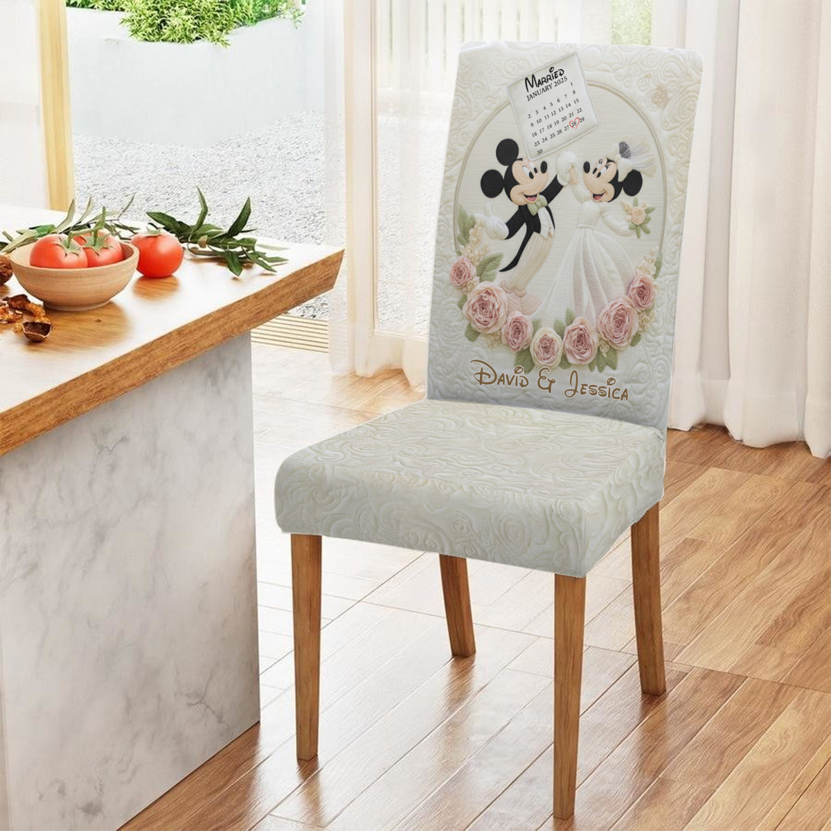 Magical Wedding Anniversary - Personalized Mouse Chair Cover Set