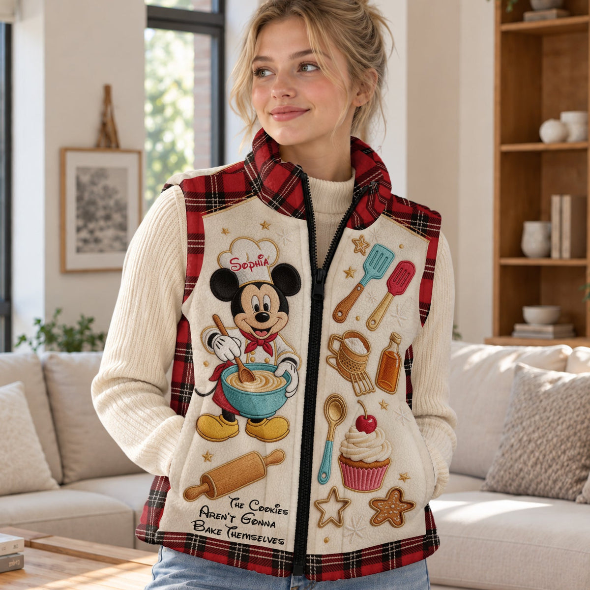 Love Baking - Personalized Baking Flannel Fleece Vest