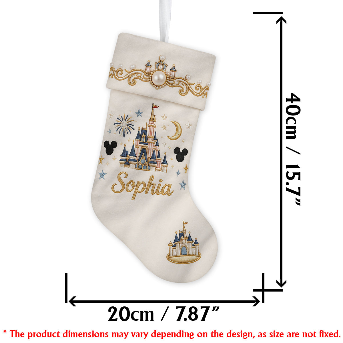Magical Castle - Personalized Dream Trip Shaped Christmas Stocking