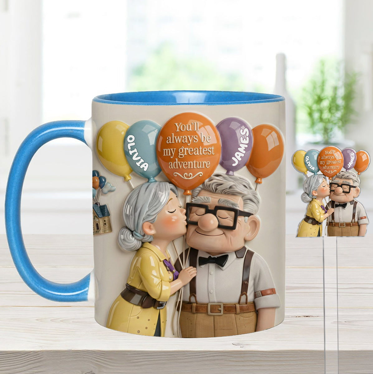 You'll Always Be My Greatest Adventure - Personalized Couple Up Set Accent Mug with Acrylic Stirrers