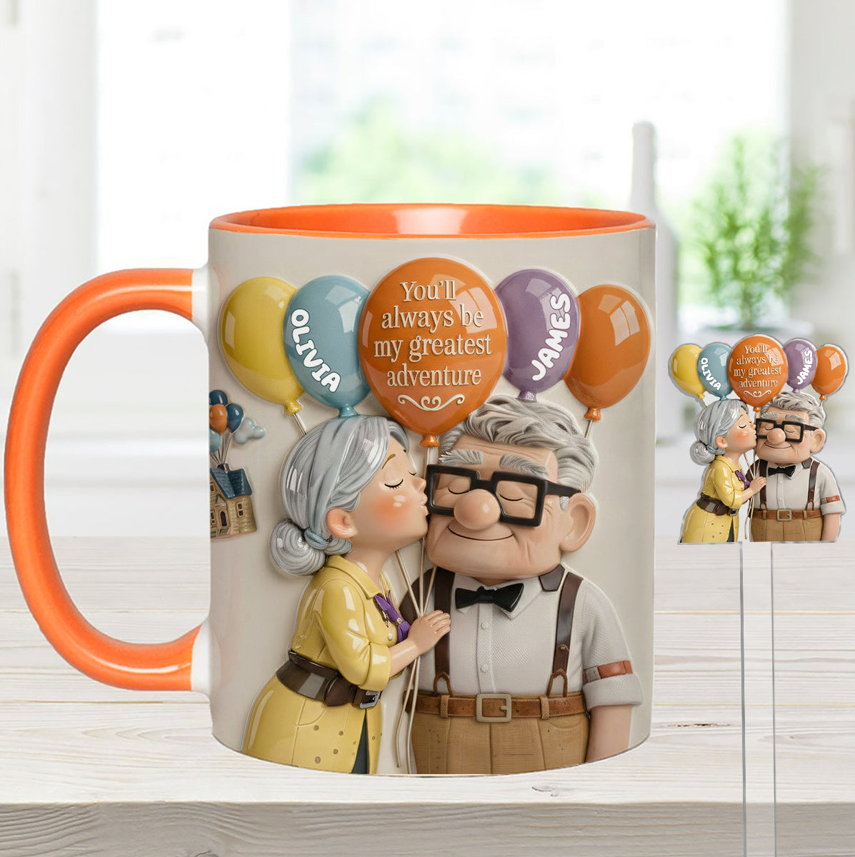 You'll Always Be My Greatest Adventure - Personalized Couple Up Set Accent Mug with Acrylic Stirrers