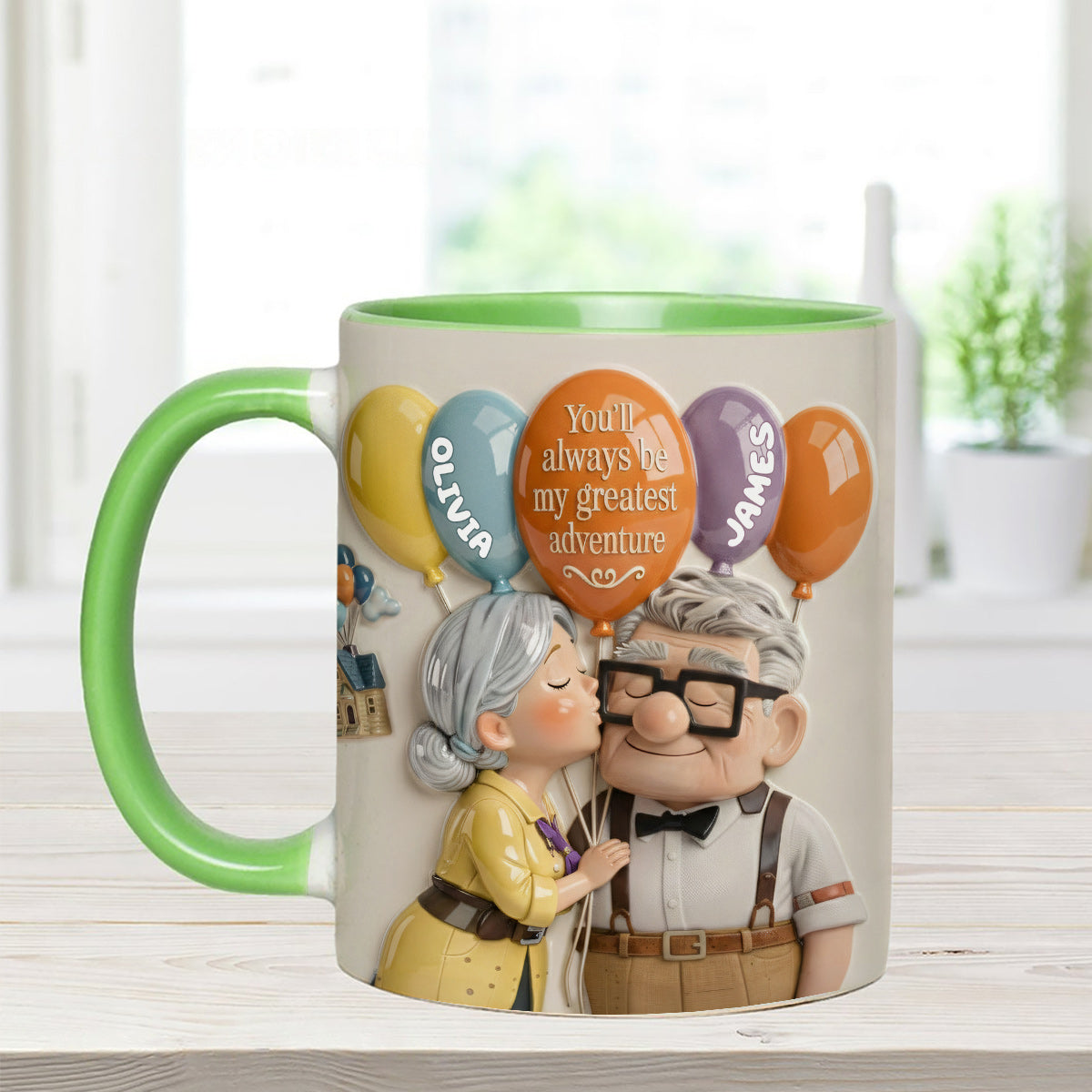 You'll Always Be My Greatest Adventure - Personalized Couple Up Set Accent Mug with Acrylic Stirrers