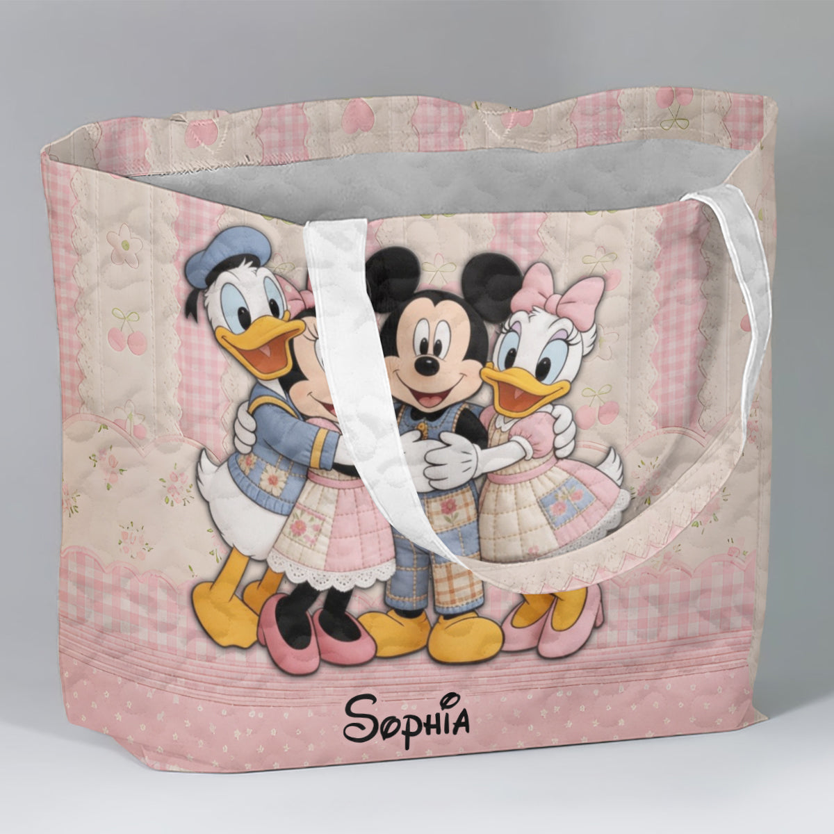 Cartoon Magical Mouse - Personalized Mouse Quilted Tote Bag