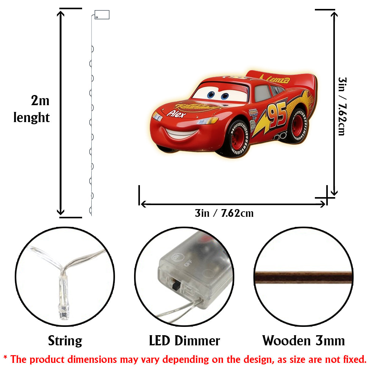 The Little Racer - Personalized Racing Lover String Lights