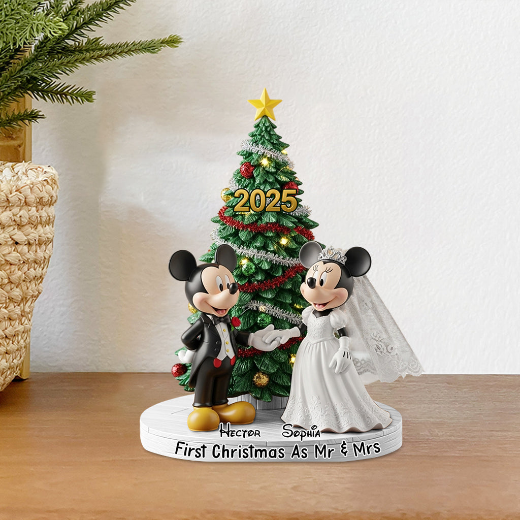 First Christmas as Mr. & Mrs - Personalized Mouse Custom Shaped Acrylic Plaque